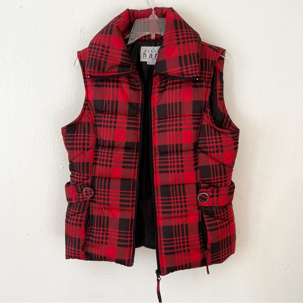Keren Hart Buffalo Plaid Puffer Vest - Picture 3 of 11